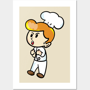 chef cartoon character  drawing design Posters and Art